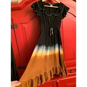 Steve Madden Size Medium Boho Tie Dye Dress Prairie Cottage Core Hippie EUC